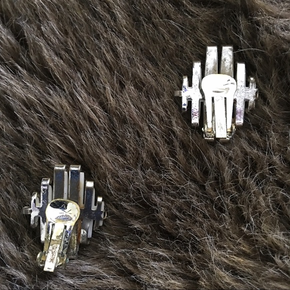 Vintage 70s waffle disc necklace and earring set - Picture 7 of 8